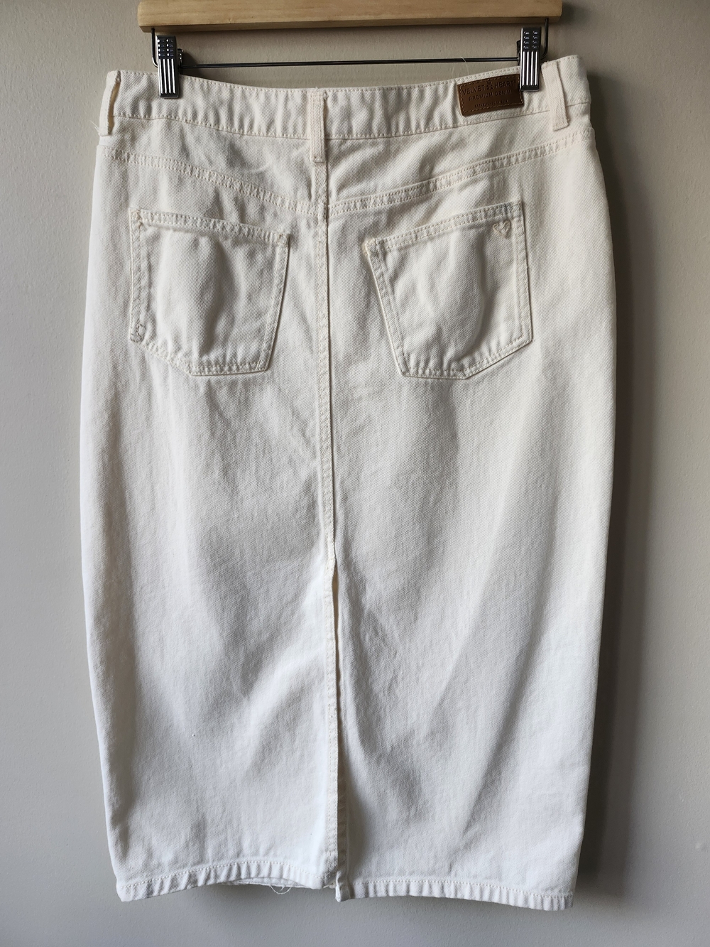 Velvet Heart White Denim Midi Skirt - Picture 7 of 9